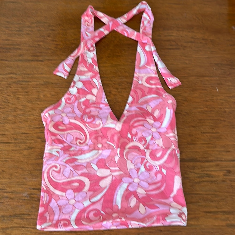 Hollister pink halter top